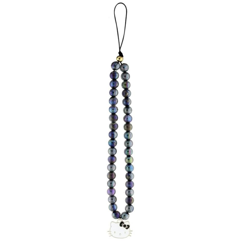 Hello Kitty Pearls Kitty Head - Phone Charm (Black) 1