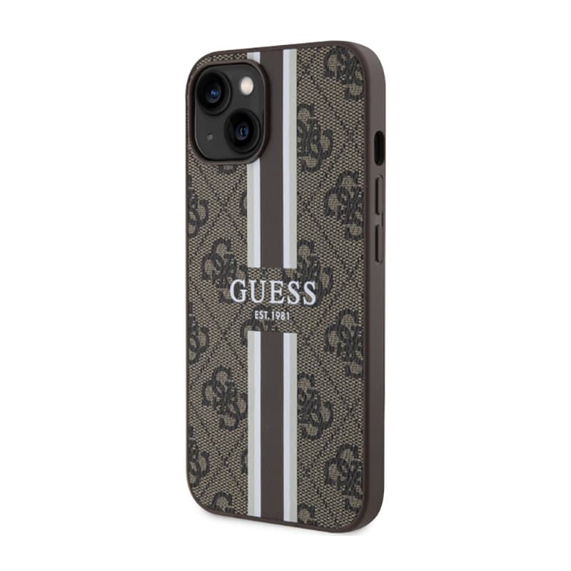 Guess 4G Printed Stripes MagSafe - Case for iPhone 14 (Brown) 2