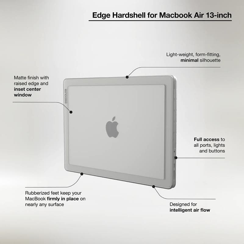 Incase Edge Hardshell Case - Case for MacBook Air 13" M4 (2025) / M3 (2024) / M2 (2022) (Clear) 7