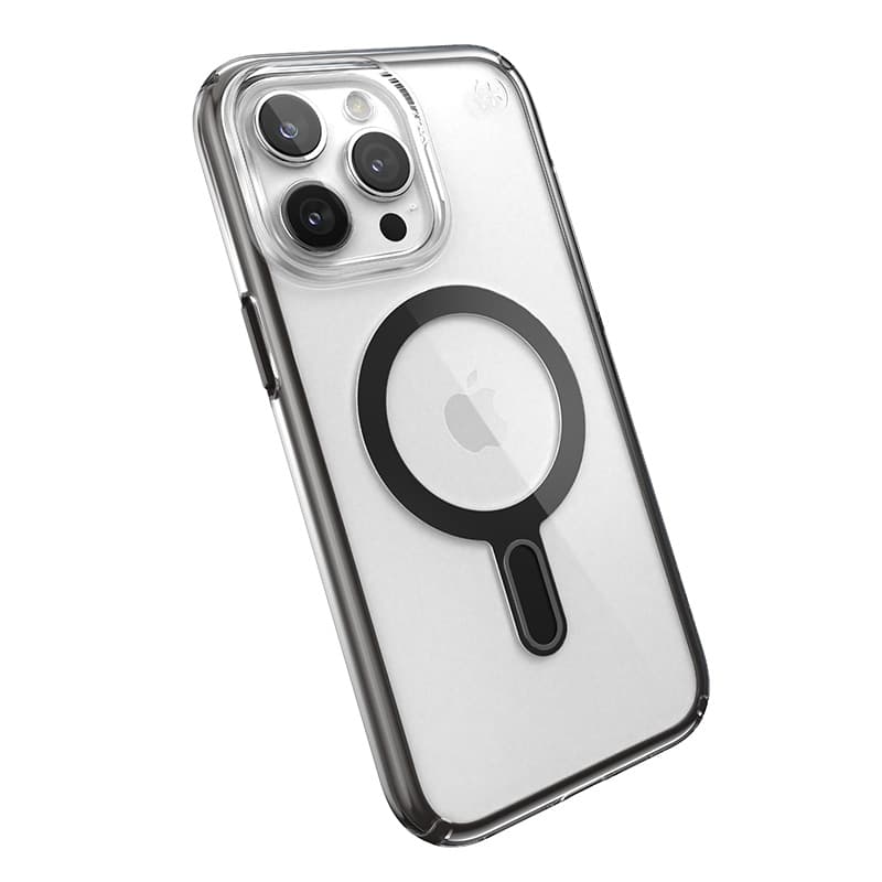 Speck Presidio Perfect-Clear ClickLock & Magsafe - iPhone 15 Pro Max Case (Clear / Frosted Black / Slate Gray) 8