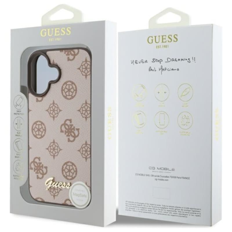 Guess Peony Script MagSafe - Case for iPhone 16 (brown) 8