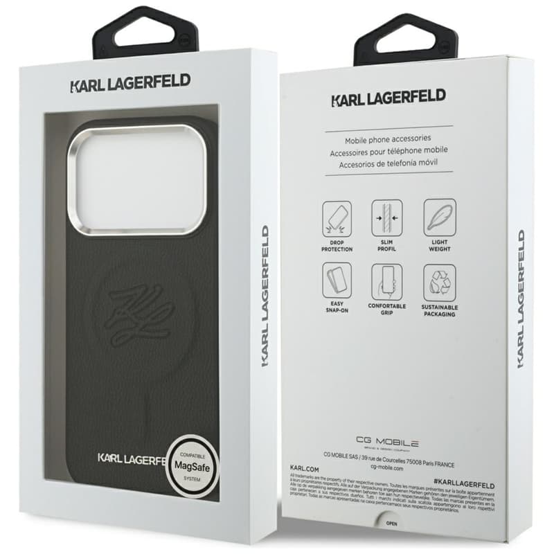 Karl Lagerfeld Initial & Metal Logo MagSafe - Case for iPhone 17 Pro (black) 8