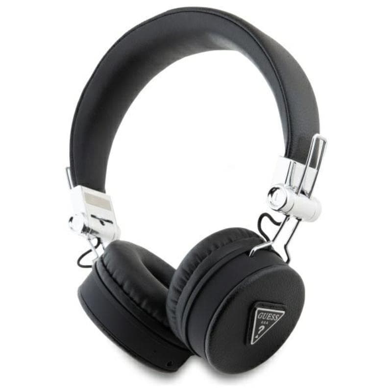 Guess Grained Classic Round Shape - Wireless Over-Ear Bluetooth ENC Headphones (Black) 1