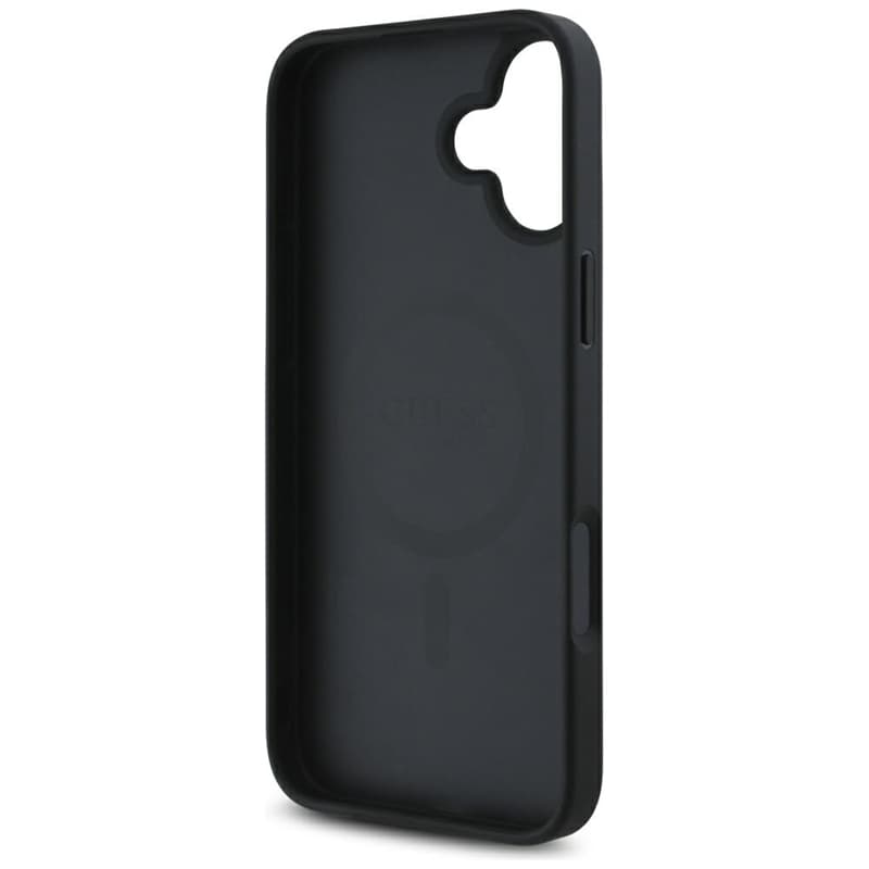 Guess Grained Hot Stamp Peony Triangle Logo MagSafe - Case for iPhone 16 (black) 7