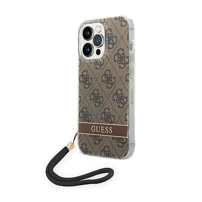 Guess 4G Print Cord - Case for iPhone 14 Pro (Brown) 1