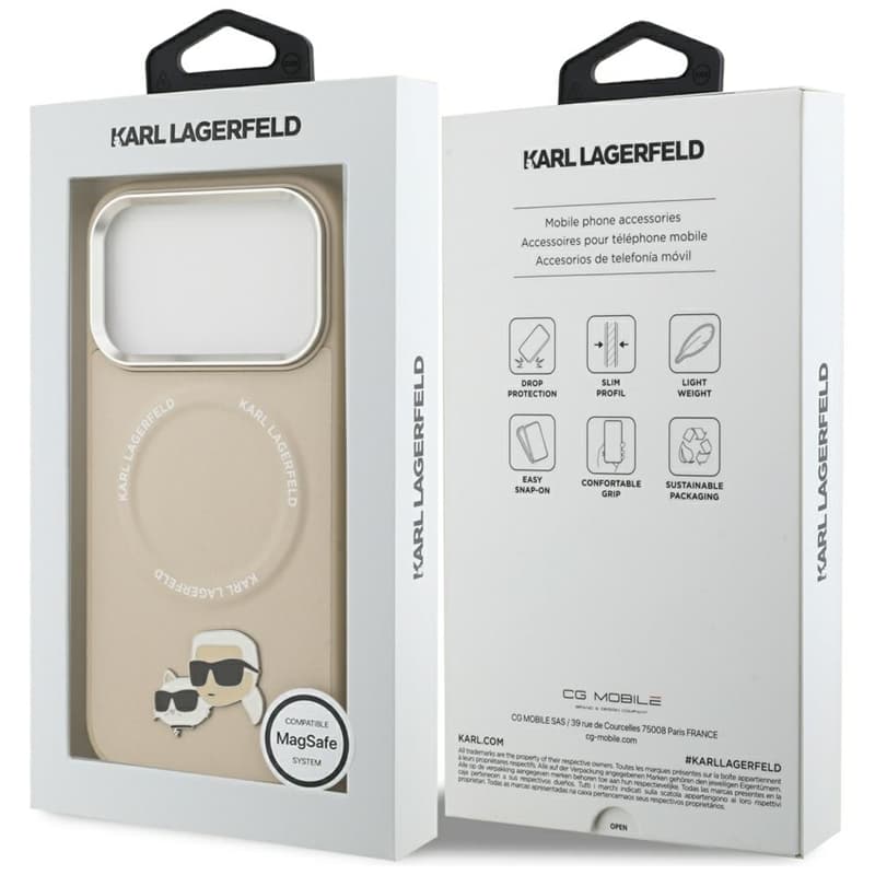 Karl Lagerfeld Karl & Choupette Pins MagSafe - Case for iPhone 17 Pro (beige) 8