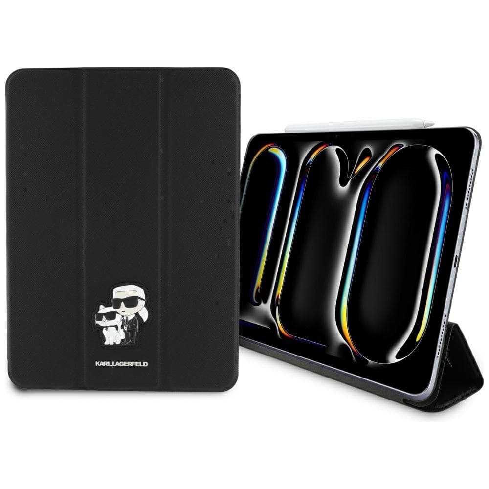 Karl Lagerfeld Book Cover Saffiano Magnetic Karl & Choupette - Case iPad Pro 11" M4 (2024) (black)