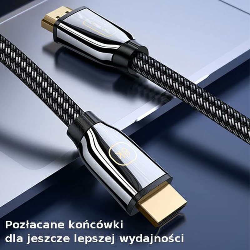 USAMS US-SJ497 - HDMI - HDMI 2.1 2m cable with 8K 60 Hz / 4K 120 Hz support (Black) 8