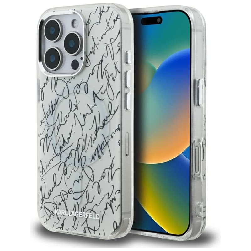 Karl Lagerfeld IML Karl Script Pattern MagSafe - Case for iPhone 16 Pro Max (white) 1
