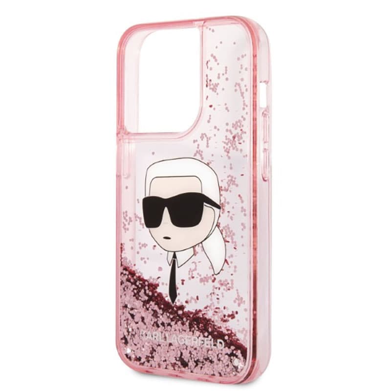 Karl Lagerfeld Liquid Glitter NFT Karl's Head - Case for iPhone 14 Pro (Pink) 6