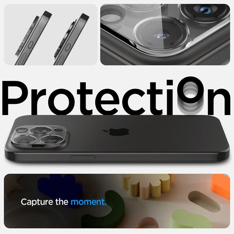 Spigen Optik.TR Camera Protector - Lens protection glass for iPhone 15 Pro / 15 Pro Max / iPhone 14 Pro / 14 Pro Max (2 pcs) (Transparent) 7
