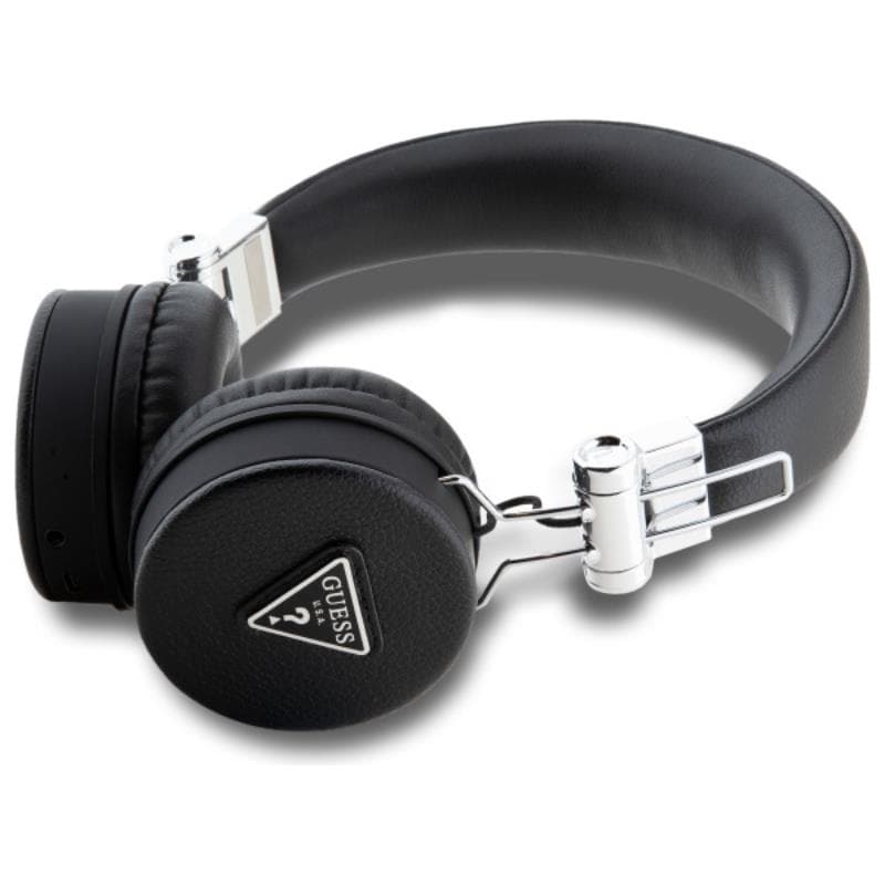 Guess Grained Classic Round Shape - Wireless Over-Ear Bluetooth ENC Headphones (Black) 2