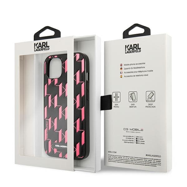 Karl Lagerfeld Monogram Plaque - Cover for iPhone 13 mini  8