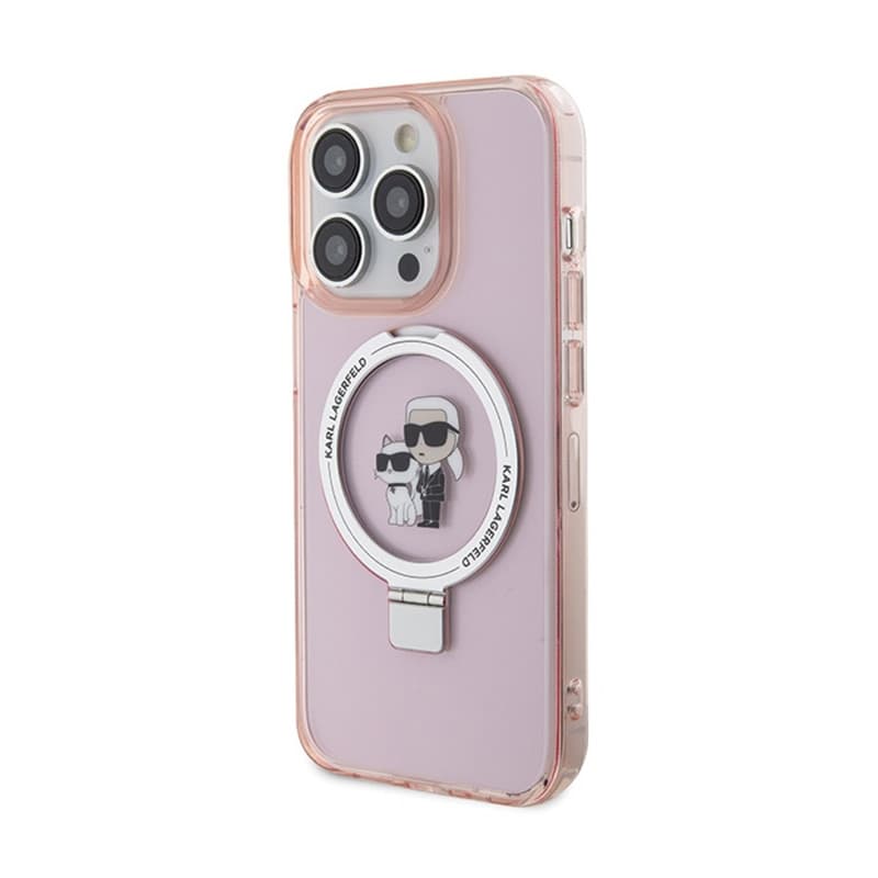 Karl Lagerfeld Ring Stand Karl & Choupette MagSafe - iPhone 15 Pro Case (pink) 2
