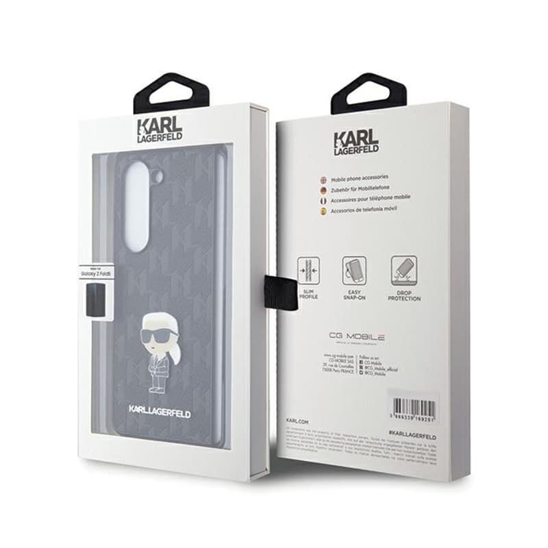 Karl Lagerfeld NFT Saffiano Monogram Ikonik Pin - Samsung Galaxy Z Fold 5 Case (black) 7
