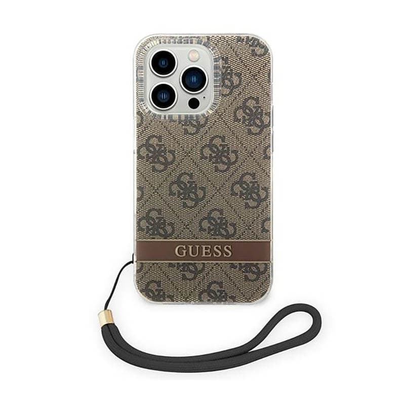 Guess 4G Print Cord - Case for iPhone 14 Pro (Brown) 2