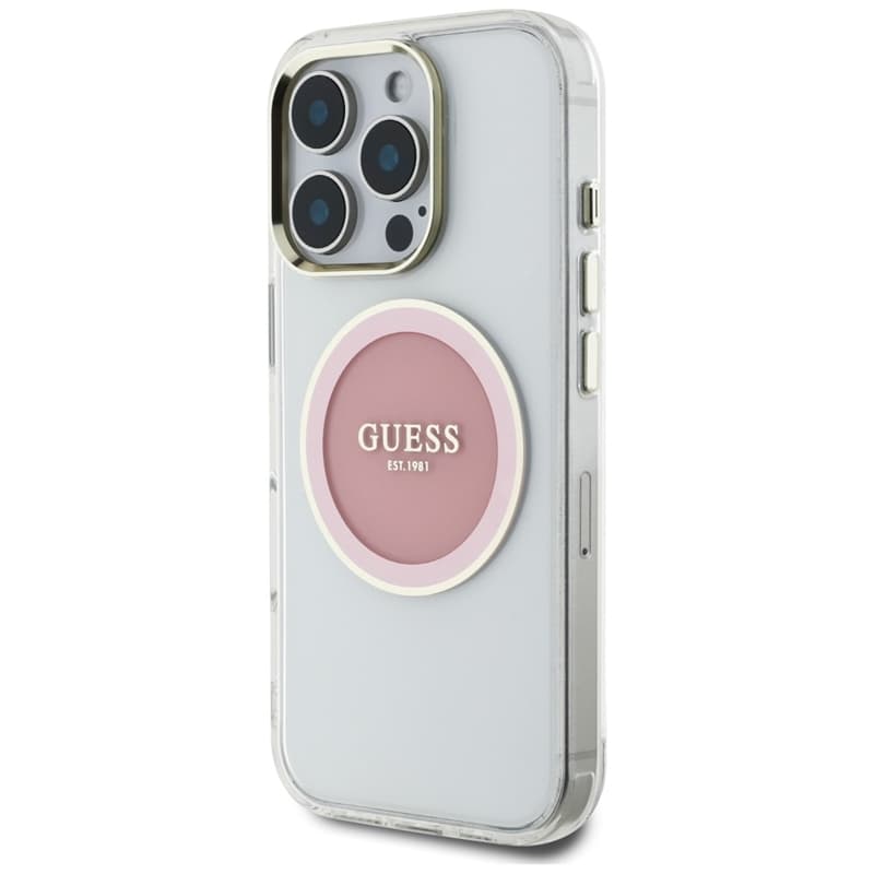 Guess IML Metal Colored Circle Classic Logo MagSafe - Case for iPhone 16 Pro (pink) 2