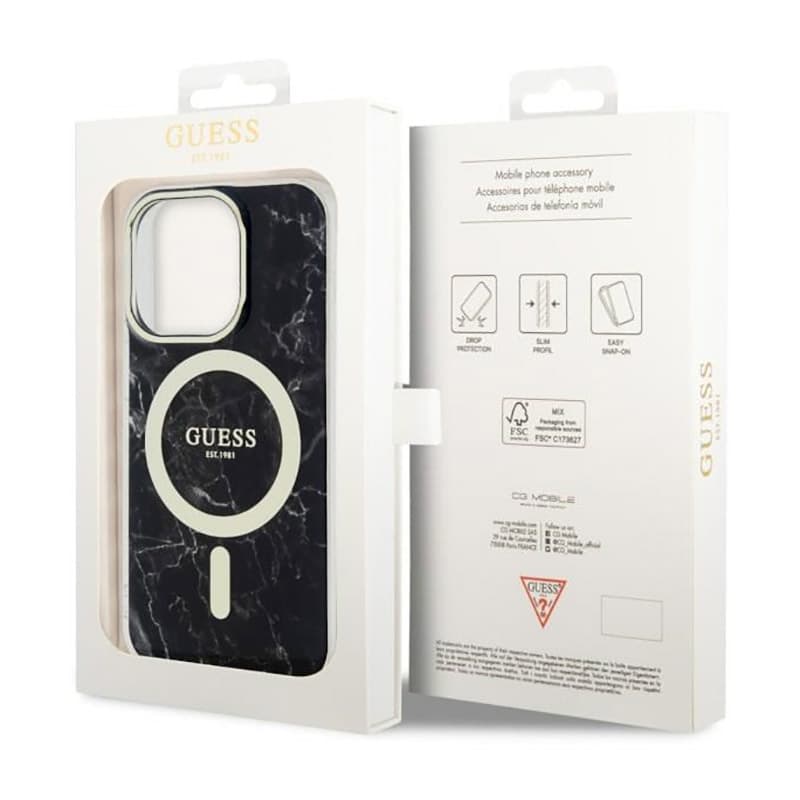 Guess Marble MagSafe - Case for iPhone 14 Pro (Black) 8