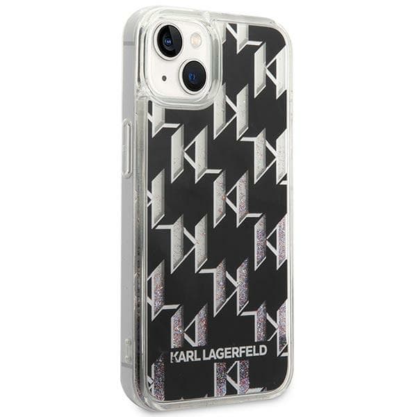 Karl Lagerfeld Monogram Liquid Glitter - Case for iPhone 14 (Black) 4