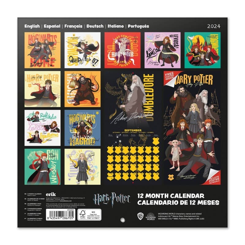 Harry Potter - Wall Calendar 2024 (30 x 30 cm) 3