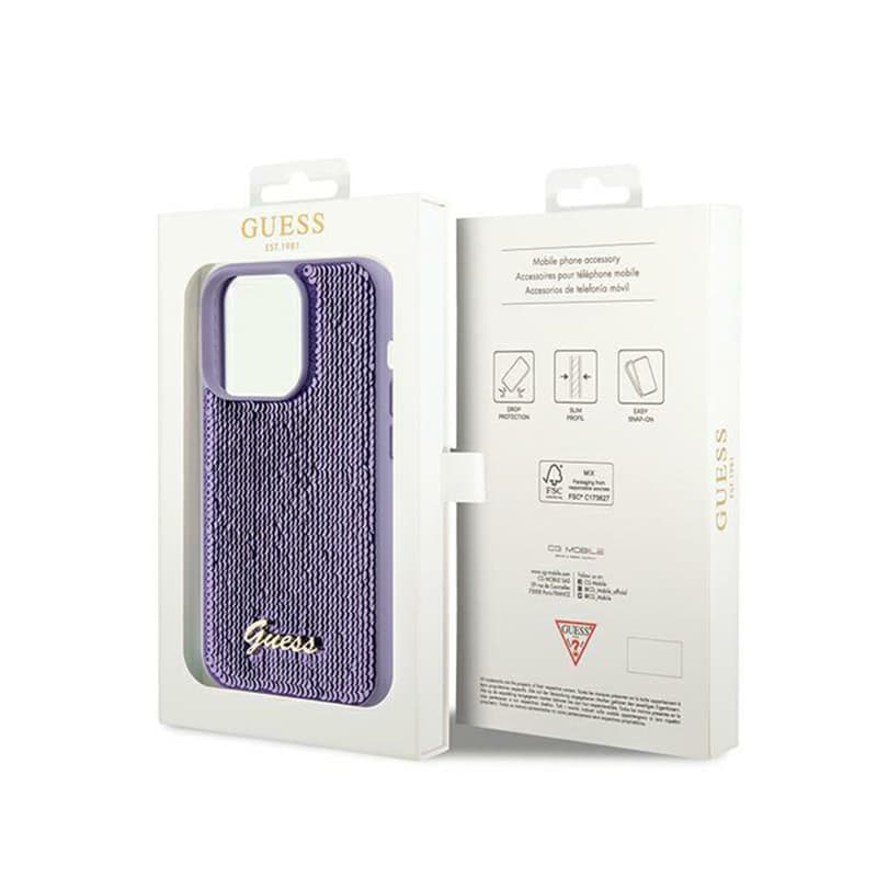 Guess Sequin Script Metal - Case for iPhone 13 Pro (purple) 8
