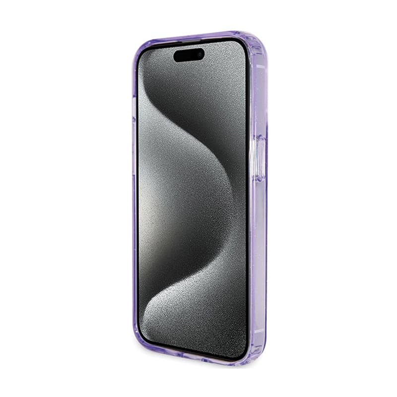 Guess Ring Stand Script Glitter MagSafe - iPhone 15 Pro Case (Purple) 5
