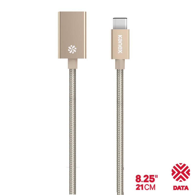 Kanex DuraBraid™ Adapter - USB-C to USB 3.0 type A Aluminium Adapter (Gold) 1