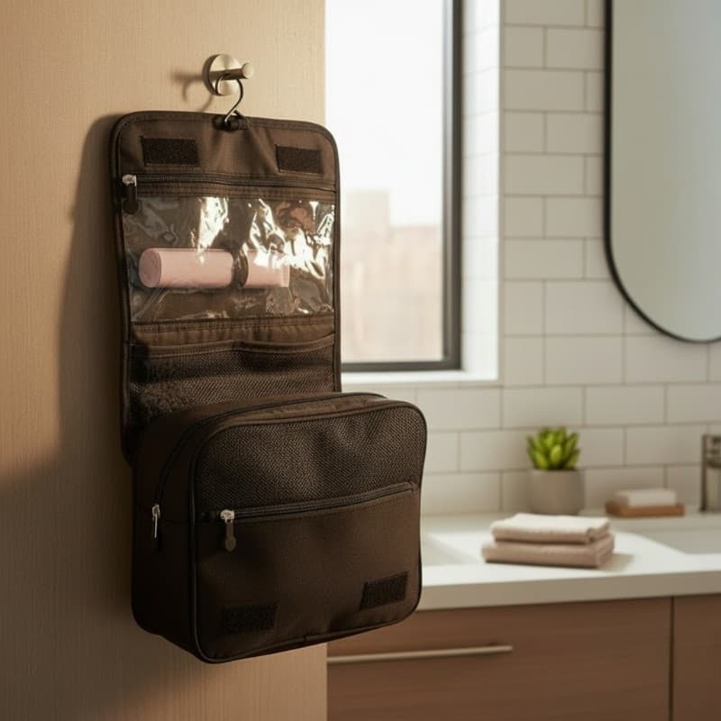 Dunlop – Travel Toiletry Bag with Hanging Hook 25x20x10 cm (Black) 5