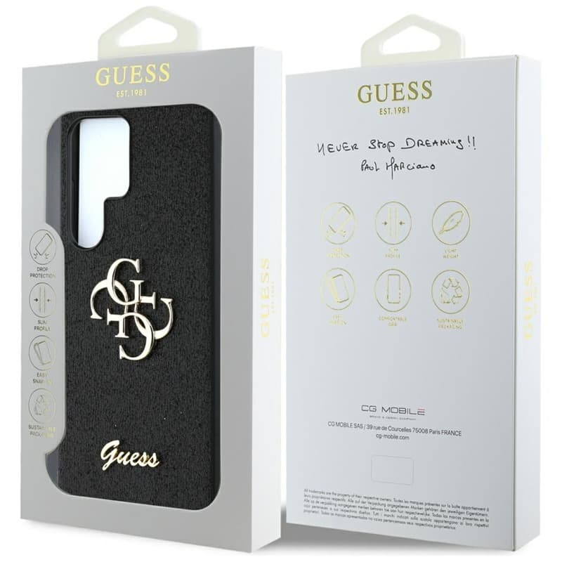 Guess Fixed Glitter Big 4G Metal Logo - Case for Samsung Galaxy S25 Ultra (black) 8