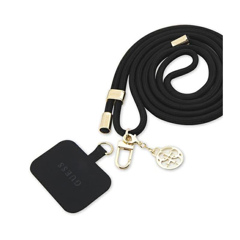 Guess CBDY Cord Nylon 4G Metal Charm - Universal phone strap (black) 1