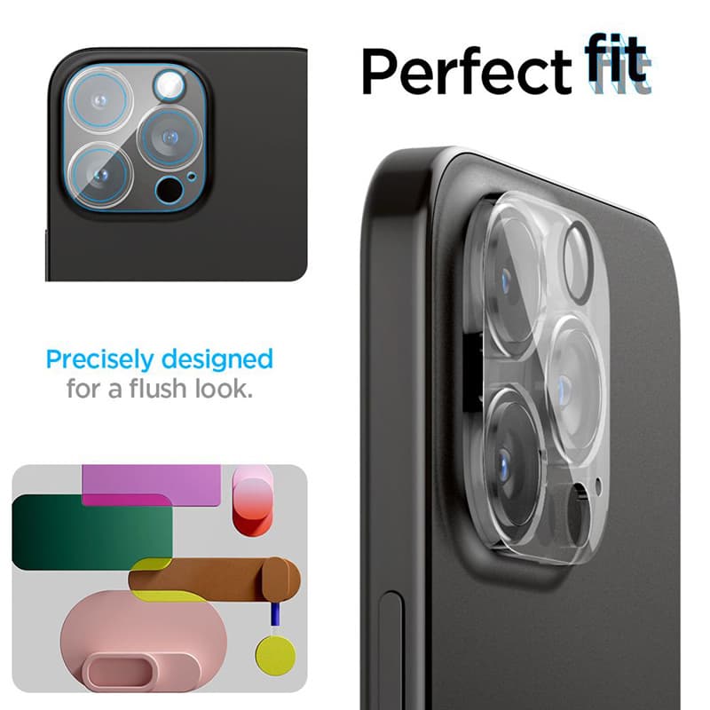 Spigen Optik.TR Camera Protector - Lens protection glass for iPhone 15 Pro / 15 Pro Max / iPhone 14 Pro / 14 Pro Max (2 pcs) (Transparent) 8
