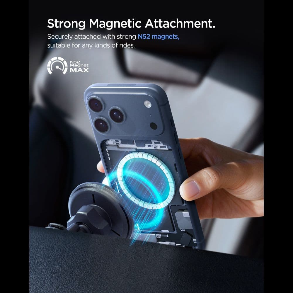 Spigen EV15MAQ Essential - MagSafe 15W Qi2 Car Air Vent Holder (Black) 3
