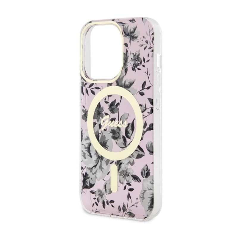 Guess Flower MagSafe - Case for iPhone 14 Pro (Pink) 6