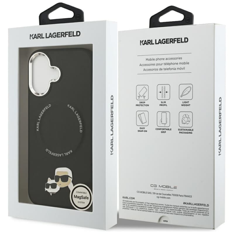 Karl Lagerfeld Karl & Choupette Pins MagSafe - Case for iPhone 17 (black) 8