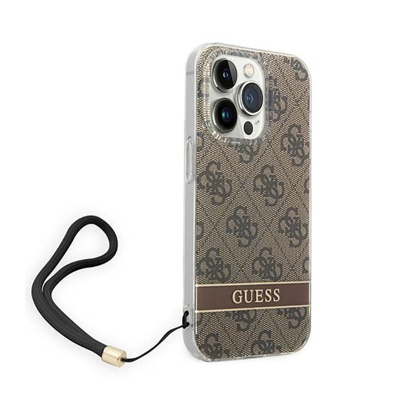 Guess 4G Print Cord - Case for iPhone 14 Pro (Brown) 3