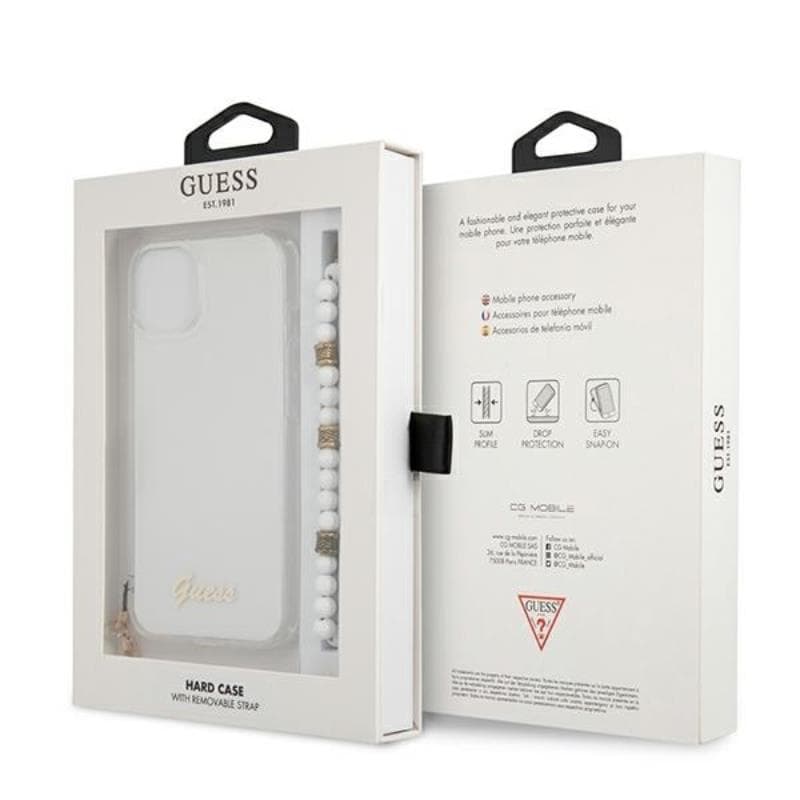 Guess White Pearl Strap - Case iPhone 15 / 14 / 13 (Clear) 8