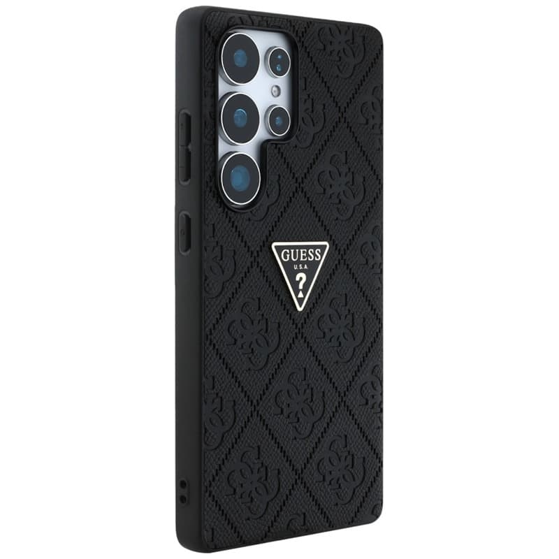 Guess Hot Stamp 4G Pattern Triangle Metal Logo - Case for Samsung Galaxy S25 Ultra (black) 4