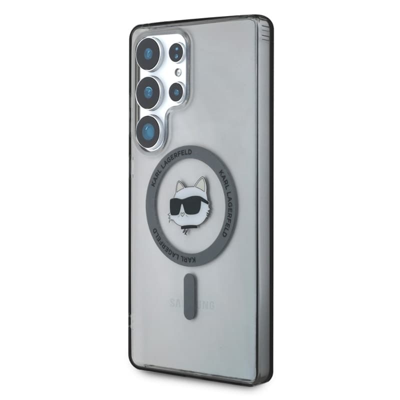 Karl Lagerfeld Button Choupette Head Printed Logo MagSafe - Case for Samsung Galaxy S25 Ultra (Black) 2