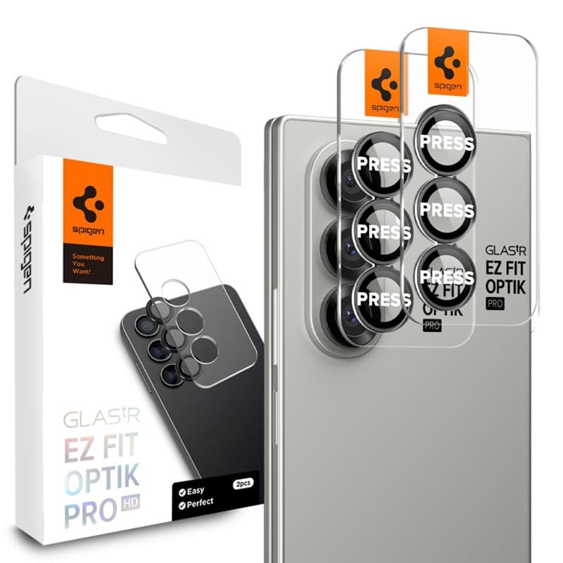 Spigen Optik Pro HD GLAS.TR EZ Fit Camera Protector 2-Pack - Lens Protector for Samsung Galaxy Z Fold 7 (2 pcs)(Black) 1
