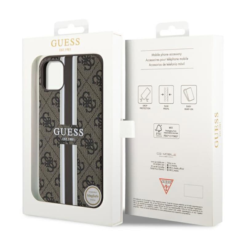 Guess 4G Printed Stripes MagSafe - Case for iPhone 11 (Brown) 8