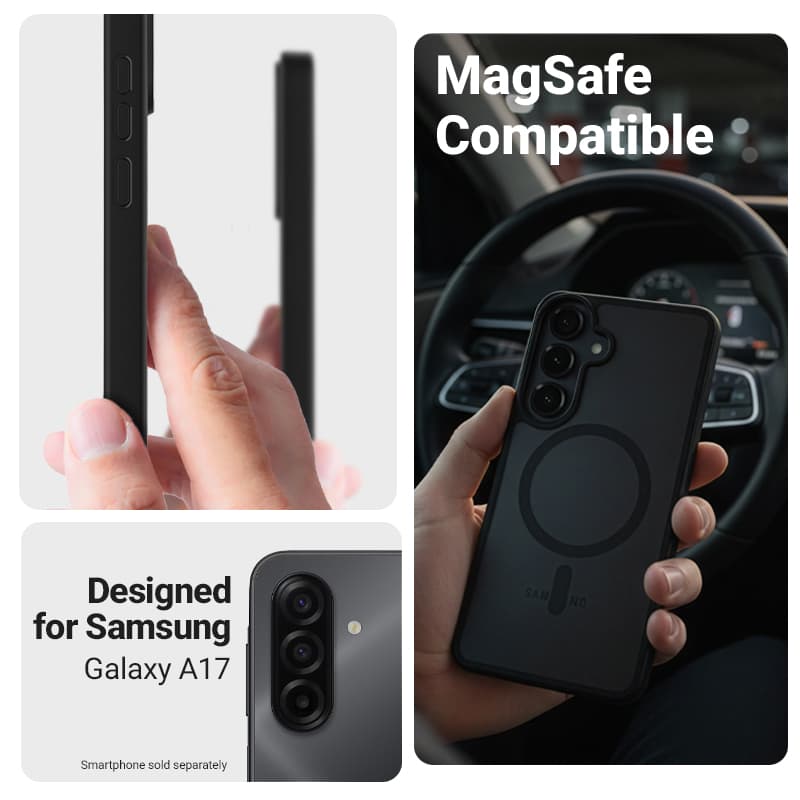 Crong Hybrid Matte Magnetic - MagSafe Case Samsung Galaxy A17 (Black) 4