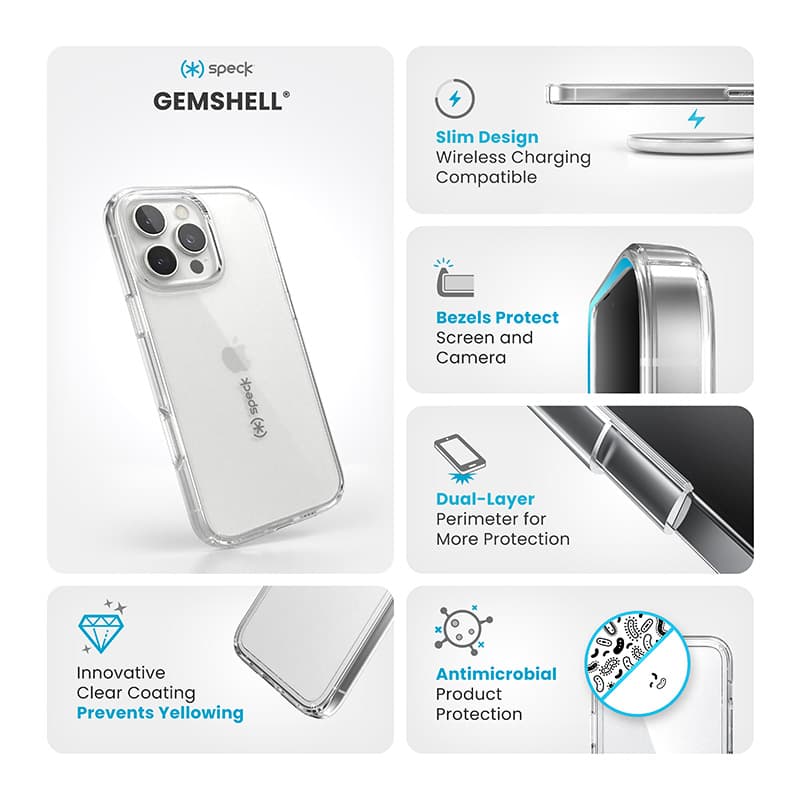 Speck Gemshell - iPhone 16 Pro Max Case (Clear) 6