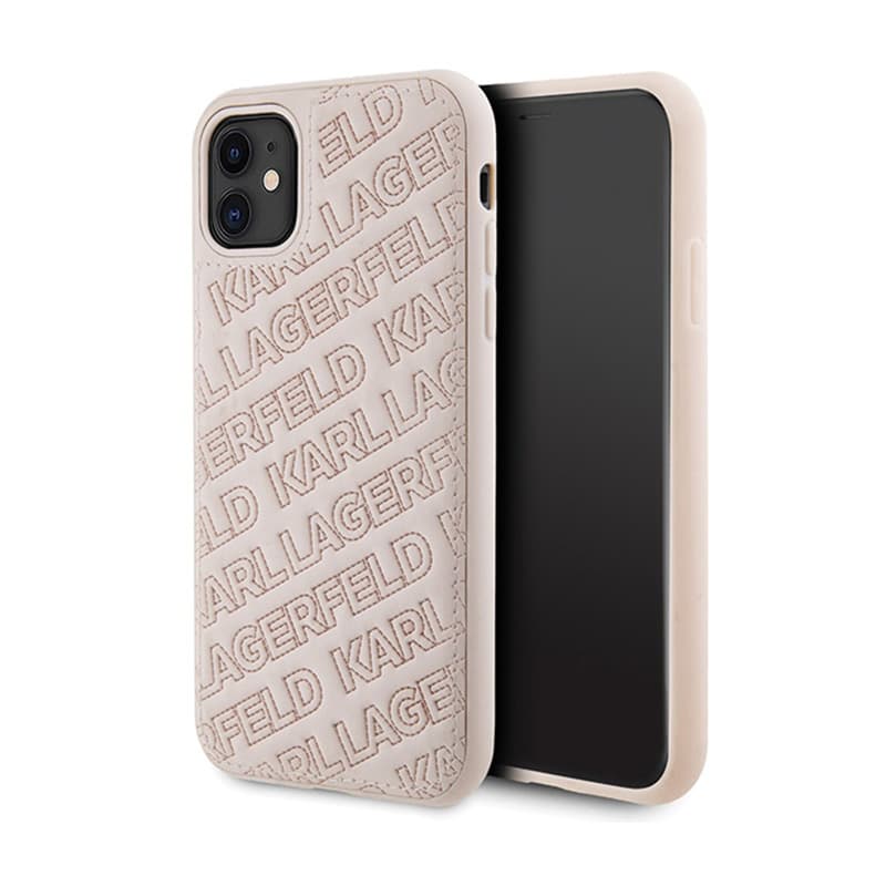 Karl Lagerfeld Quilted K Pattern - iPhone 11 Case (Pink) 1