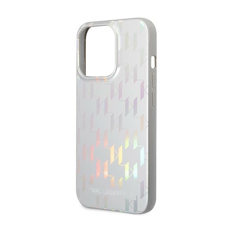 Karl Lagerfeld Monogram Iridescent - Cover for iPhone 14 Pro (silver) 5