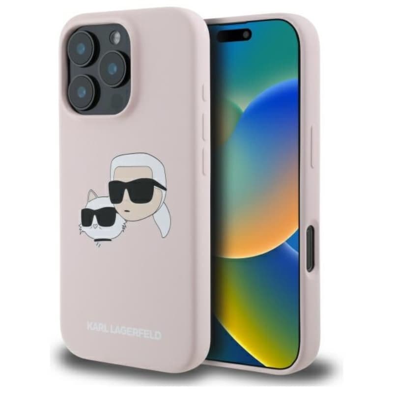 Karl Lagerfeld Silicone Double Heads Print MagSafe - Case iPhone 16 Pro Max (pink) 1