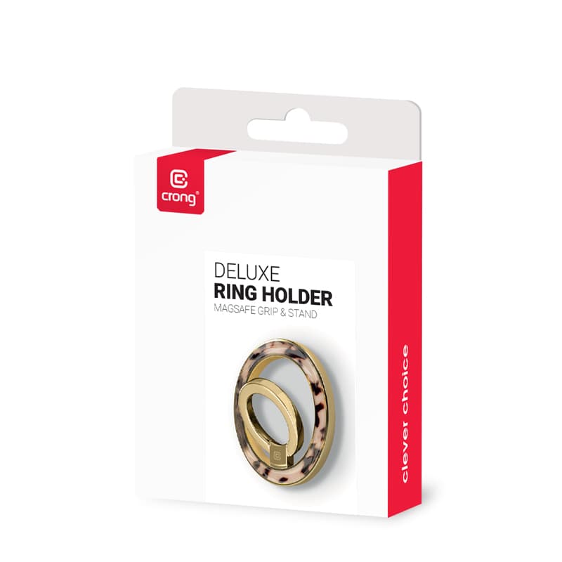 Crong Deluxe RING Holder - MagSafe Magnetic Phone Holder (Blonde Tortoise) 5