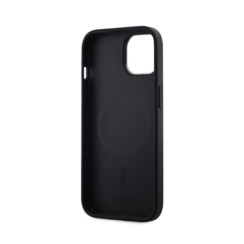 DKNY Leather Checkered Mono Pattern MagSafe - Case for iPhone 15 / 14 / 13 (Black) 7
