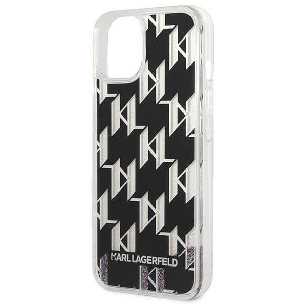 Karl Lagerfeld Monogram Liquid Glitter - Case for iPhone 14 (Black) 6