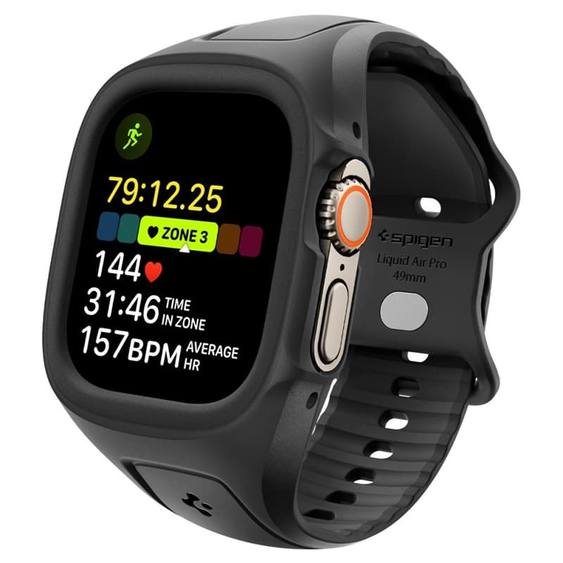 Spigen Liquid Air Pro - Strap with Case for Apple Watch Ultra 49mm (Black)