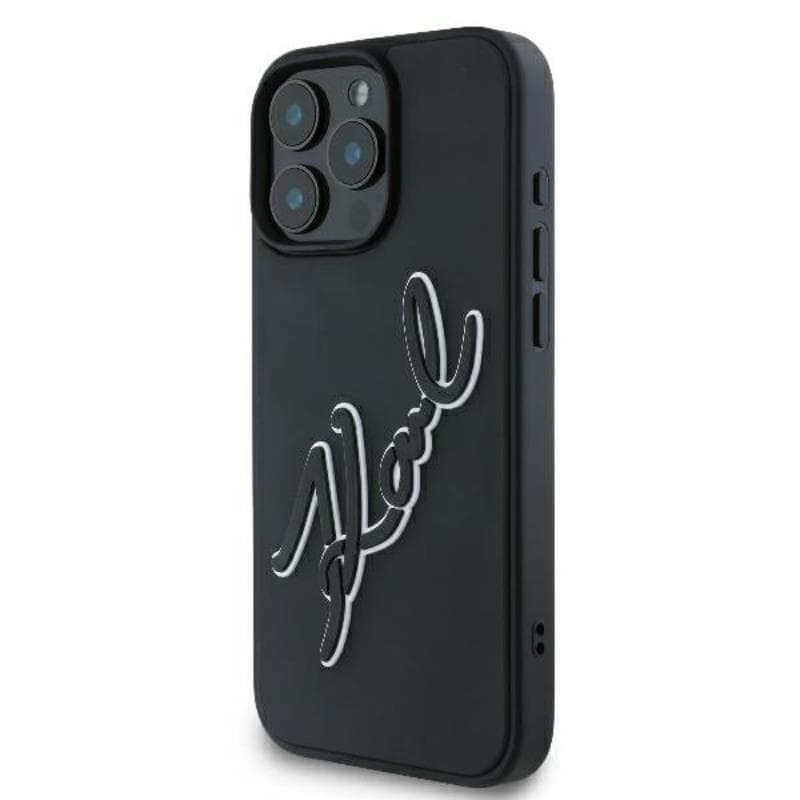 Karl Lagerfeld 3D Rubber Bicolor Signature - Case for iPhone 16 Pro (black) 2